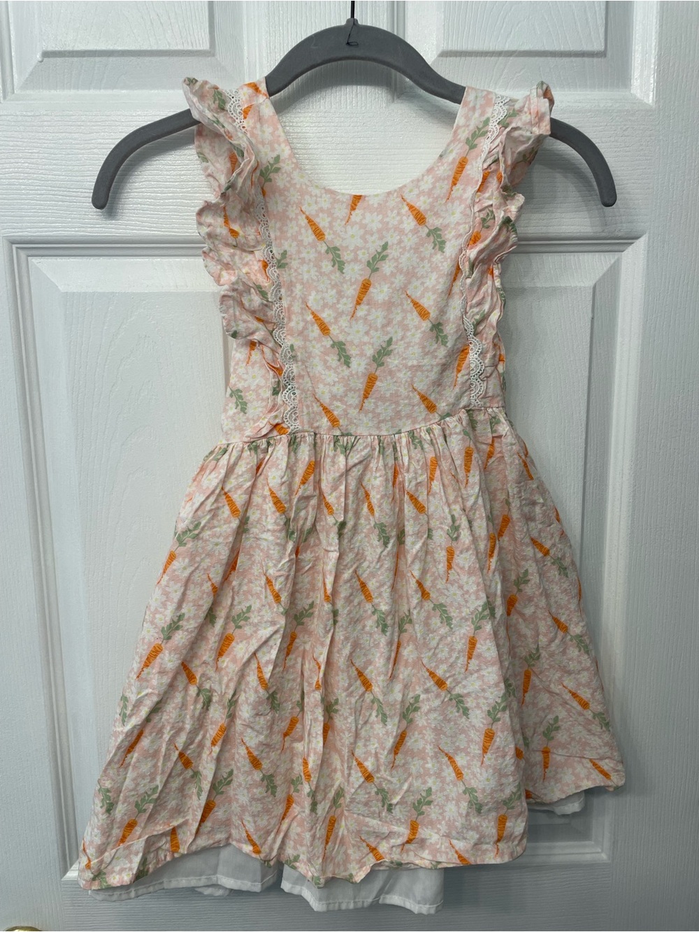 Cynthia Rowley Pink Spring Easter Dress with Orange Carrot Print